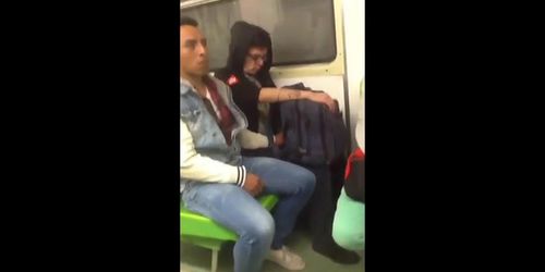 Jerks off in train