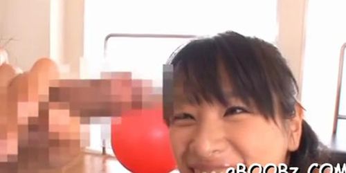 Magnificent  hana haruna flirts and gets licked