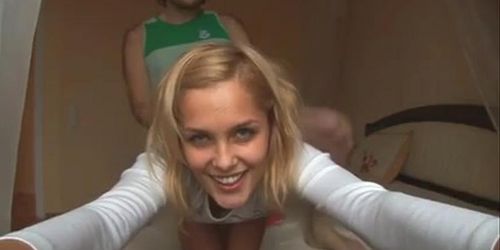 blonde teen sucking older guys huge dick