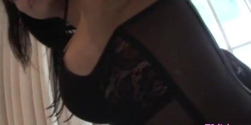 Ass rimmed tranny sucks dick