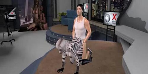 Horny stud fucking a 3D cartoon furry hard