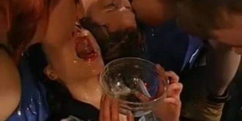 German Betty Drinks A Bowl Of Cum