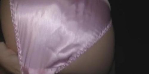 Satin panty handjob and huge cumshot on satinblouse preview