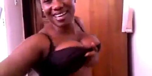 Bridget from Ghana strips and shows all