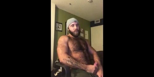 Hairy Lumberjack Shows Off his Cock  No Cum 