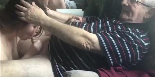 Cuck makes gf suck an old man three times her age