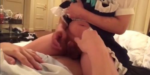 Amateur Asian CD cums during sex