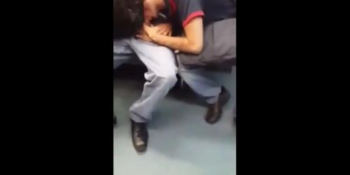 Cock sucking in public transport