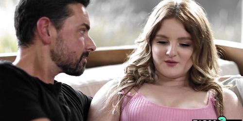 Stepdad cheers up chubby teen stepdaughter Eliza Eves on Valentines day