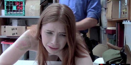 All natural redhead teen shoplifter Pepper Hart gets fucked by a dirty cop