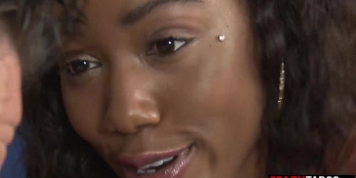 Naughty ebony stepdaughter Chanell Heart sucks and fucks new big dick daddy