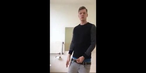 Boy sagging and cum at university