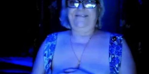 hot granny flashing her big tits of her husband hidden