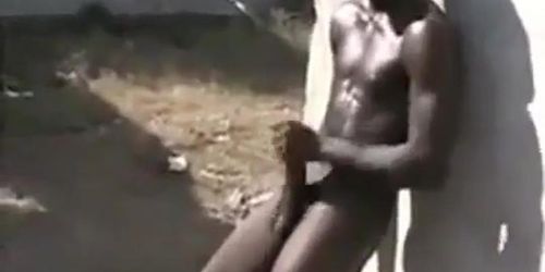 Str8 african men stroke public for money