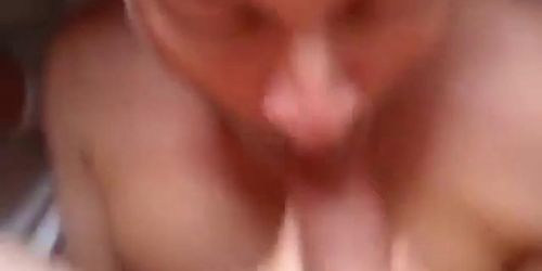 Older friend sucks my cock and I shoot all over his face