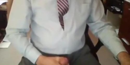 Grandpa in Suit Masturbating