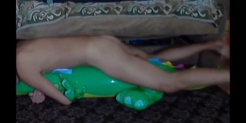 Big inflatable alligator humping cum