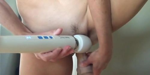 Cumming With My Hitachi and New Dildo