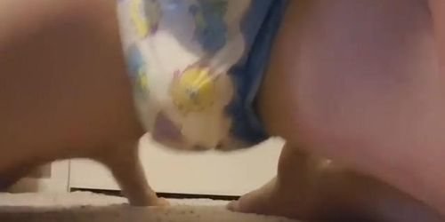 Messing my diaper in a Onsie