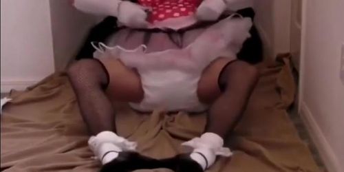 Sissy gets triple diapered