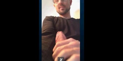 Str8 daddy showing off his cock on cam