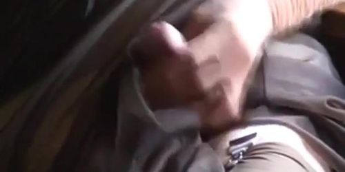 Two men play with Vintage Ladies Nylon Underwear and cum