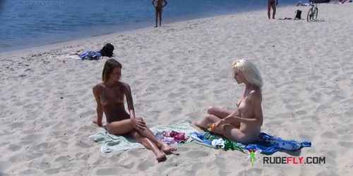 Fit young nudist babes secretly filmed with a hidden camera