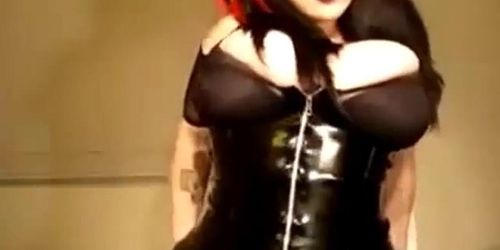 Gothic beauty with gigantic tits