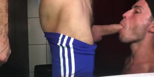 Sucking dick in the bathroom 2