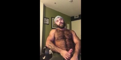 Hairy Lumberjack Shows Off his Cock  No Cum 