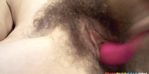 Shaky Cellphone Video Pink HAIRY PUSSY SPREAD Lush 2 LOUD Gspot Orgasm