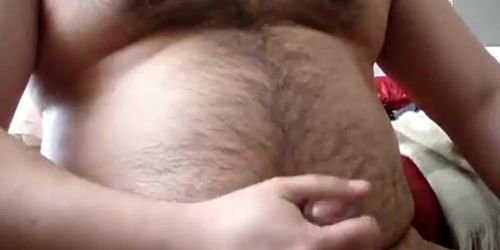 Chubby daddy bear jacking on cam