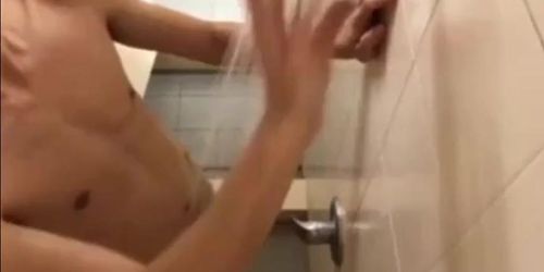 boy fun in shower