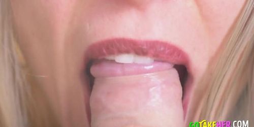 Sensual tongue teasing blowjob