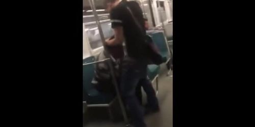 Asian twink gets BJ from older man in a subway