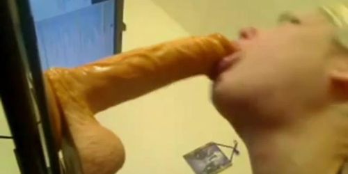 Blonde Deep Throats Dildo