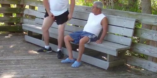 older gays have sex in public park