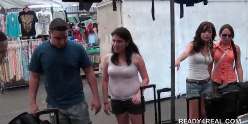 Amateur chicks playing sex games for cash
