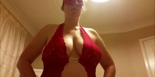 Chubby babe with big boobs handjob