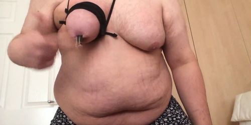 Tied used tits, chubby fat amateur, cum in wife's 