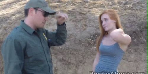 Beautiful redhead backpacker crossed in the wrong side