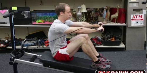 Threesome gay sex with the fitness trainer