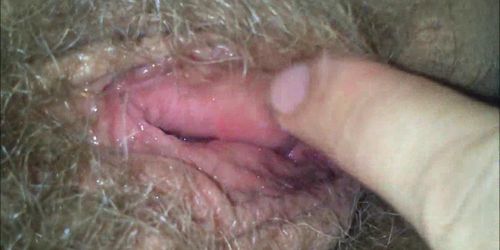 Licking her Hairy, Wet, Granny Puss