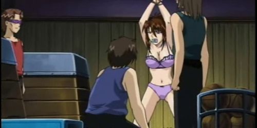 Caught hentai girl gets tied up