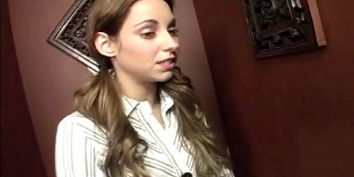 Slutty teen goes to church to pray to her priest big di