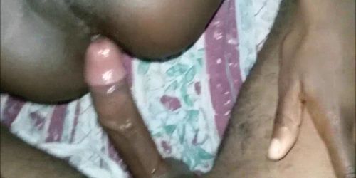 Ebony babe takes a BBC up her ass