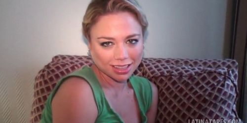 Blonde craving latina mouth fucking huge dick in POV