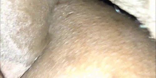 Black amateur couple closeup anal