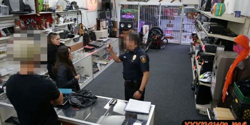 Two women try to steal and get fucked by nasty pawn guy