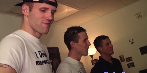 Straight students humiliated with dicksucking